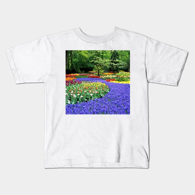 Flowers at a garden (B630/0051) Kids T-Shirt by SciencePhoto